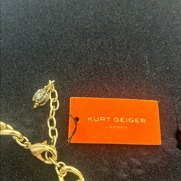 Kurt Geiger Gold Charm Necklace Shell Pearl Fish Statement Luxe Boho Y2K NEW - Picture 10 of 12